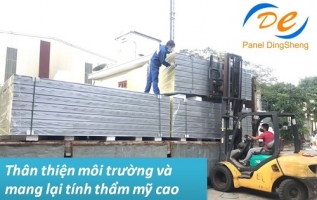 Panel tôn mạ kẽm lõi bông khoáng dày 150 mm